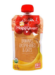 Happy Baby Organic Bananas, Raspberries & Oats Puree, 113g