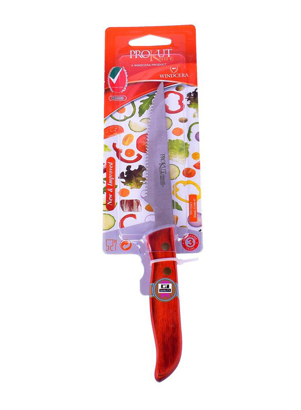

Windcera 4-inch Prokut Utility Knife, Silver/Red