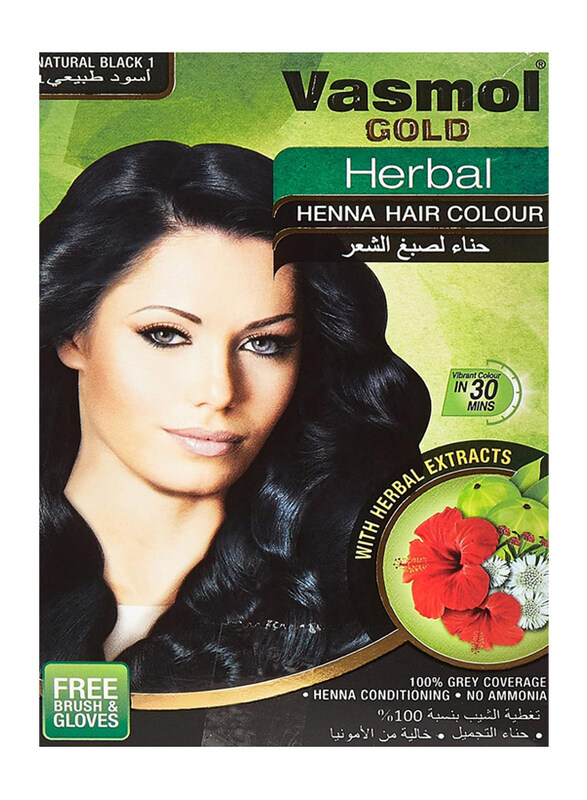 

Vasmol Gold Herbal Henna Hair Colour, 6 x 10gm, Black