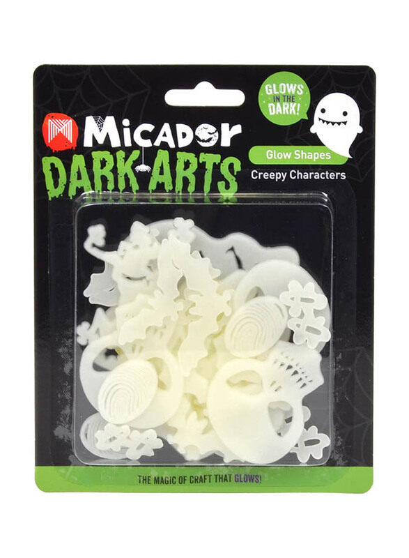 

Micador Glow Shapes Creepy Character Sticker, 18 Piece, White