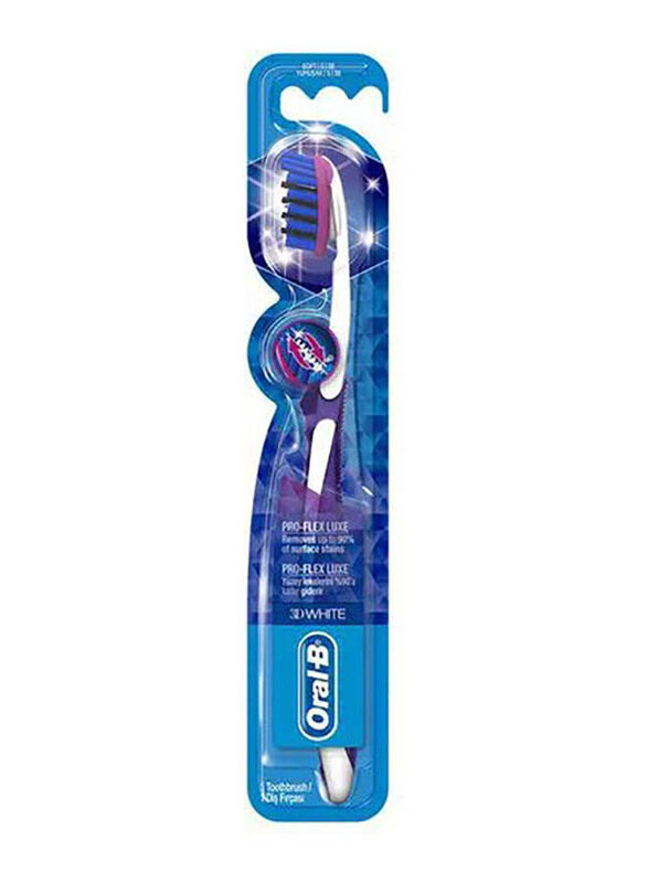 

Oral B 3D White Pro Flex Luxe 38 Soft Tooth Brush, Blue/White, 1 Piece