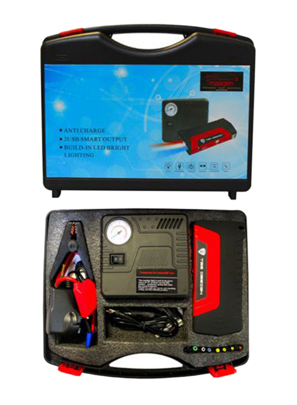 

Maagen Portable Jump Starter with USB Port, Black/Red