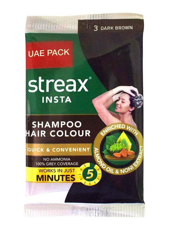 

Streax Insta Hair Colour Dark Brown Shampoo, 25ml