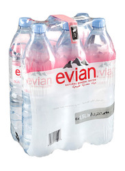 Evian Natural Mineral Water, 6 x 1.5 Liters