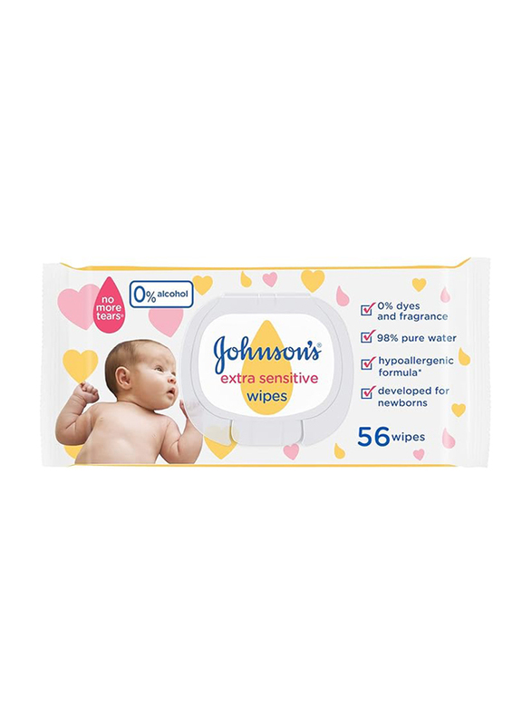 

Johnson's 56-Sheet Extra Sensitive Baby Wipes, White