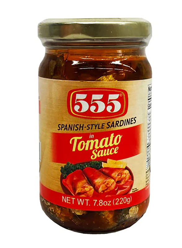 555 Spanish Style Sardines in Tomato Sauce, 220g