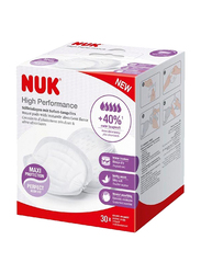 Nuk High Performance Disposable Breast Pads, 30 Pieces, White