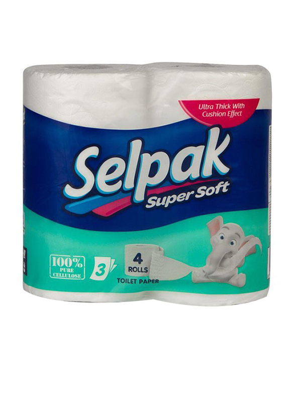 Selpak Super Soft Toilet Paper, 4 Rolls x 3 Ply