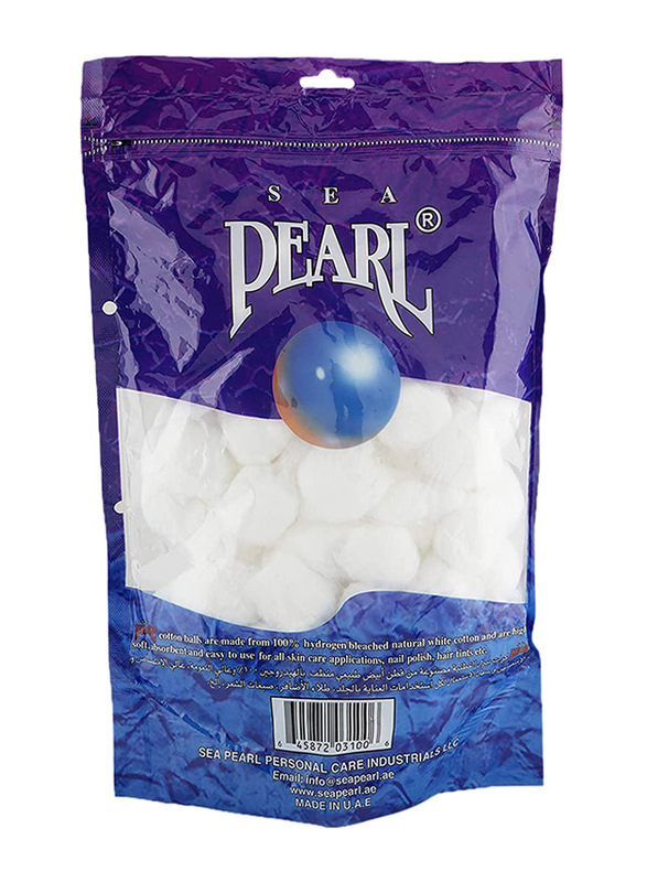 Sea Pearl Cotton Balls, 100 Pieces, White