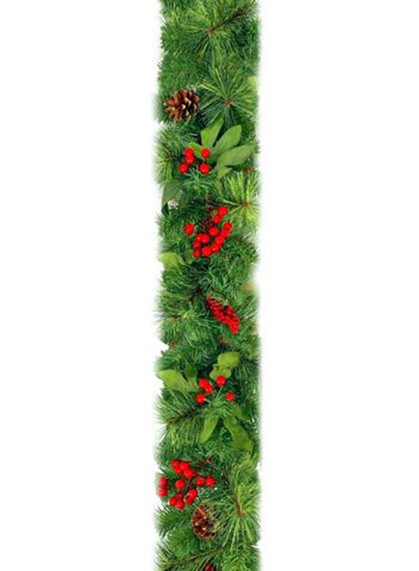 

Party Zone Christmas Decorated Garland, 180cm, Green