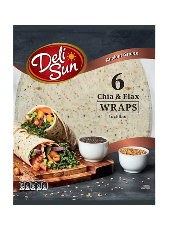 Deli Sun Chia & Flax Tortilla Wraps, 360g