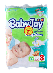 Baby Joy Diapers, Size 3, Medium, 6-12 kg, Jumbo Pack, 52 Count