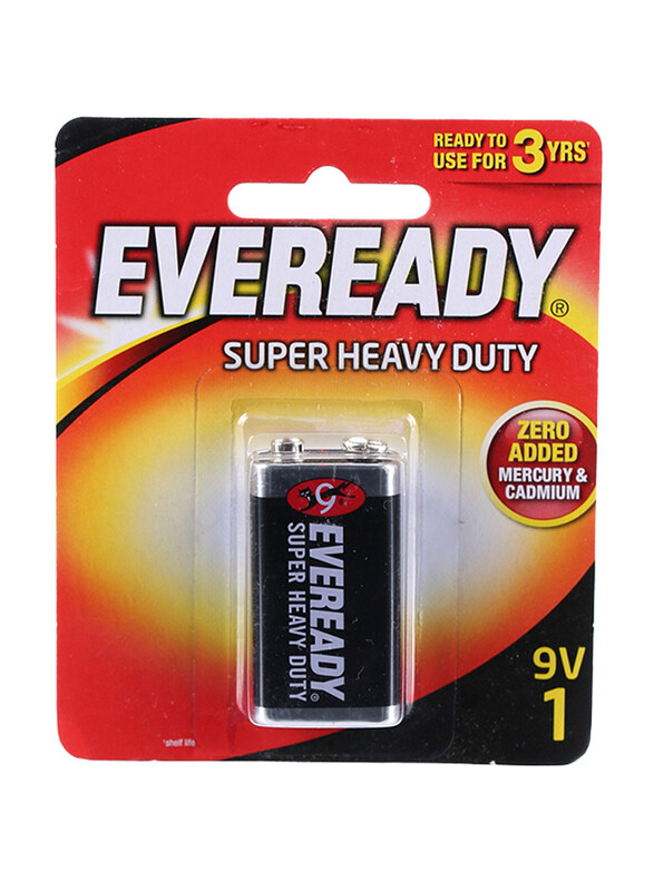 

Eveready 9V Battery Super Heavy Duty, 1222, Black