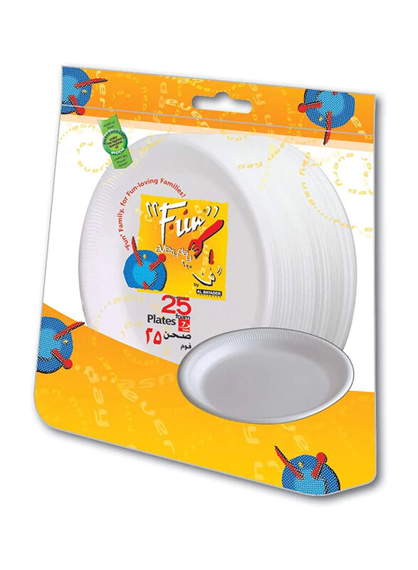

Fun 7-inch 25-Pieces Round Foam Plate, White