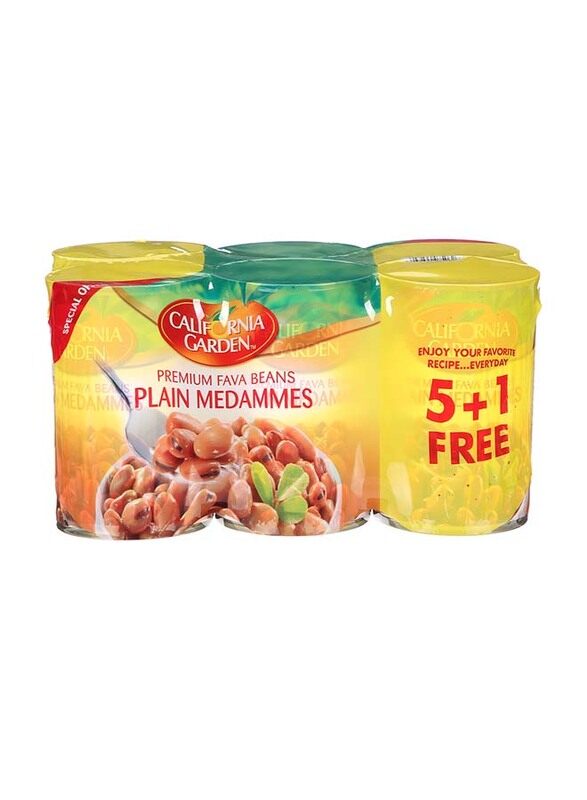 

California Garden Fava Beans Plain Medammas, 6 x 450g