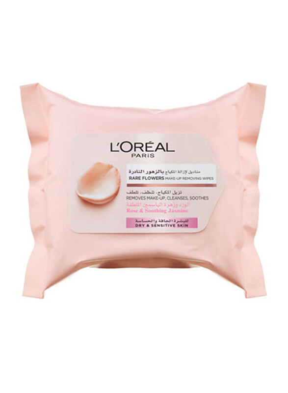 

Loreal Paris Flower Senstive Cleaning Dry & Sentive Skin Wipes, 25 Pieces