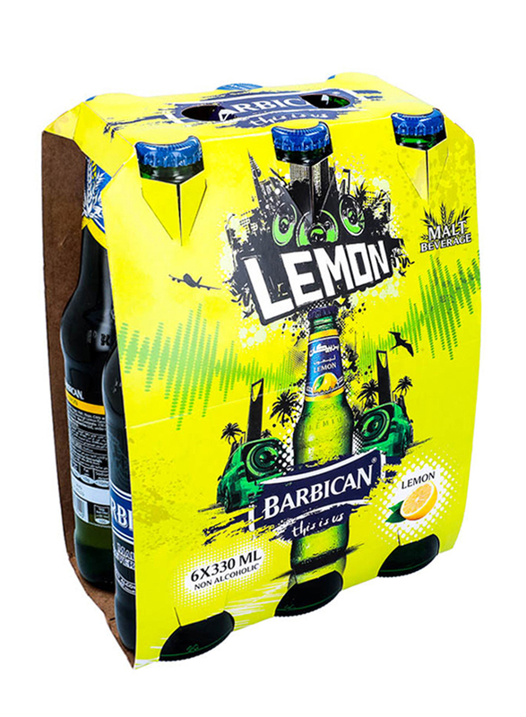 Barbican Lemon Non Alcoholic Malt Drink, 6 Bottles x 330ml