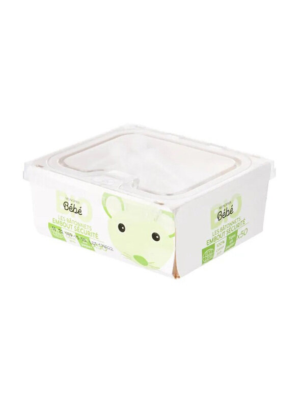 

Monoprix 50-Piece Baby Organic Cotton Sticks, White