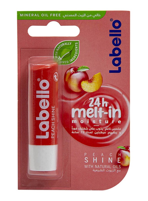 Nivea Labello Lip Balm, 4.8g, Peach Shine, Red