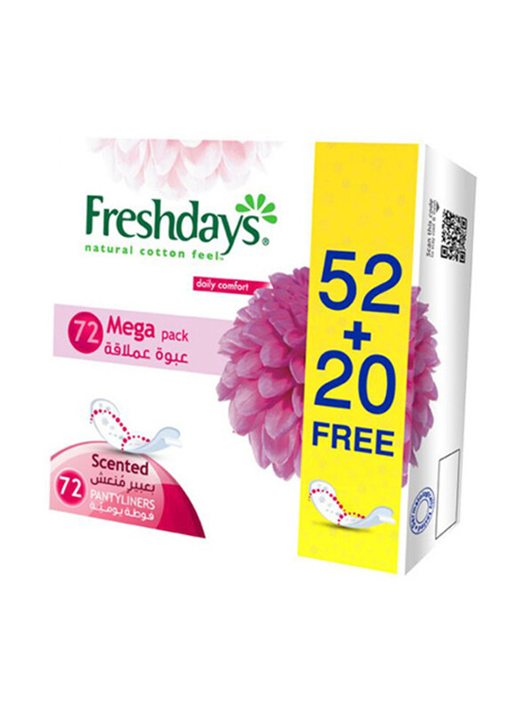 

Freshdays Natural Cotton Feel Normal Scented Pantyliners, 72 Pieces