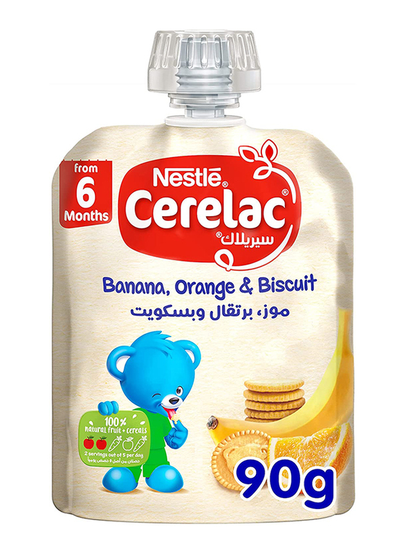 

Nestle Cerelac Banana & Orange Biscuits Puree, 90g