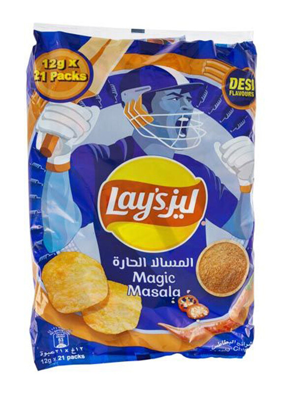 

Lays Magic Masala Potato Chip, 21 x 12g