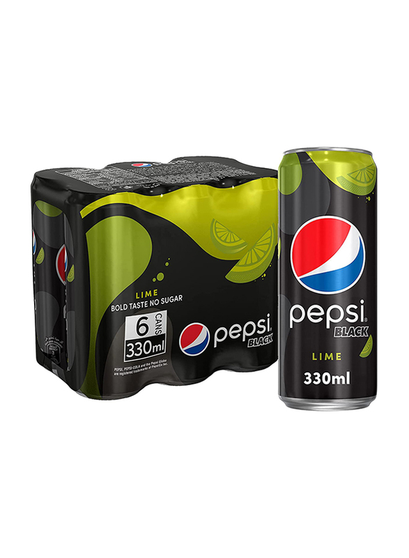 

Pepsi Black Lime Soft Drink, 6 Cans x 330ml