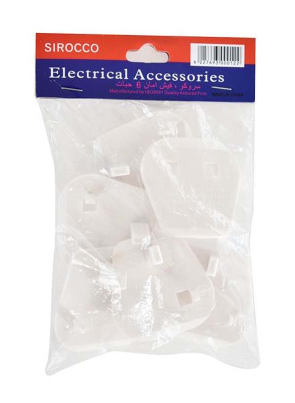 Sirocco Safety Plug, 6 Pieces, White