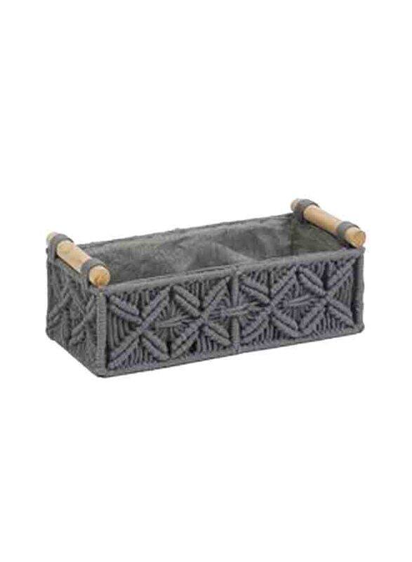 

Homesmiths Small Cotton Rope Basket, 30 x 14 x 9cm, Grey