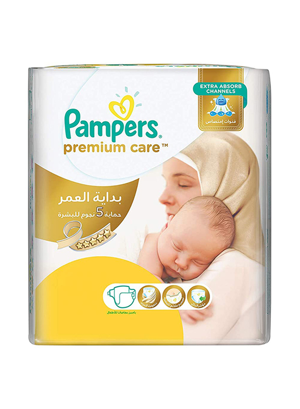 Pampers Premium Care Diapers, Size 1, Newborn, 2-5 kg, Carry Pack, 22 Count