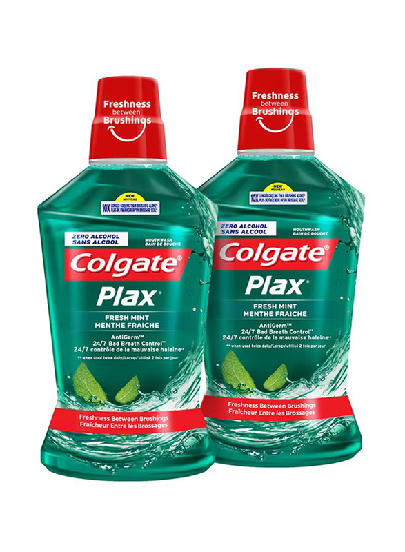 

Colgate Plax Fresh Mint Mouthwash, 500ml, 2 Pieces