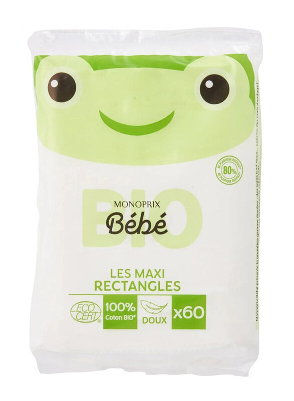 

Monoprix 60-Piece Baby Organic Maxi Rectangle Cotton, White