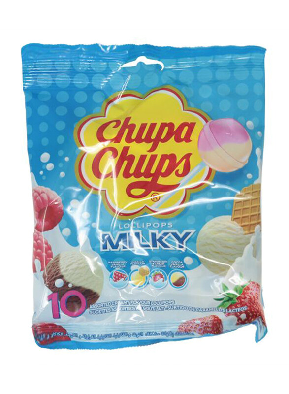 

Chupa Chups Milk Flavors Lollipops, 10 Pieces x 12g