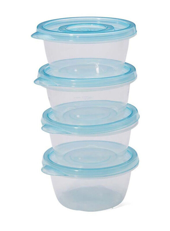 

Lock & Lock 4-Piece Ez Lock Pastel Round Food Container, 120ml, Clear/Blue