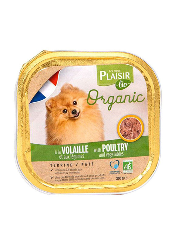 

Plaisir Bio Organic Terrine with Poultry & Vegetables Dog Dry Food, 300g
