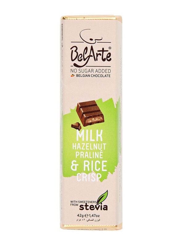 

Belarte Sugar Free Milk Hazelnut and Rice Crisp Belgian Chocolate Bars, 42g