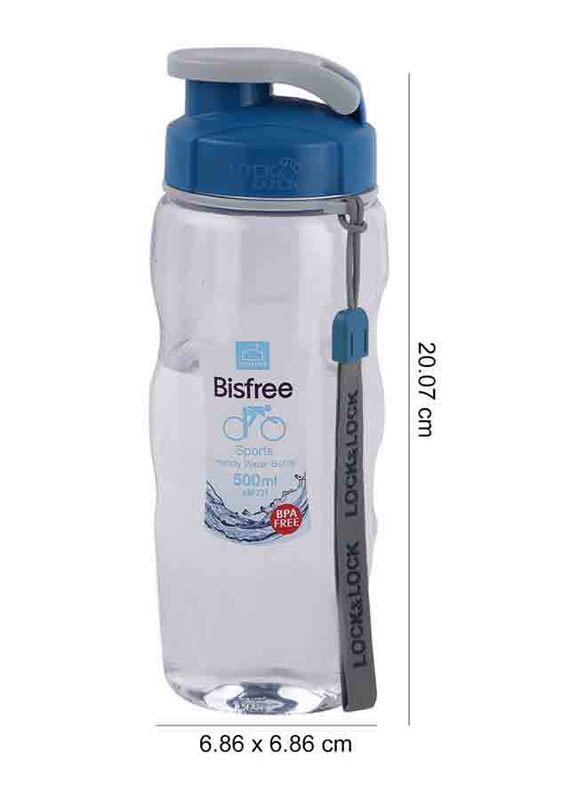 LocknLock 500ml Bis Free Handy Bottle, ABF721, Blue/White