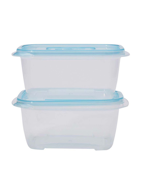 

Lock & Lock 2-Piece Ez Lock Pastel Rectangle Food Container, 800ml, Clear/Blue