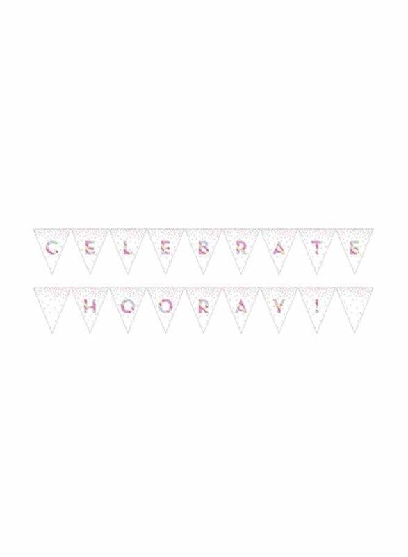 

Creative Converting Banner Celebrate, Pink/White