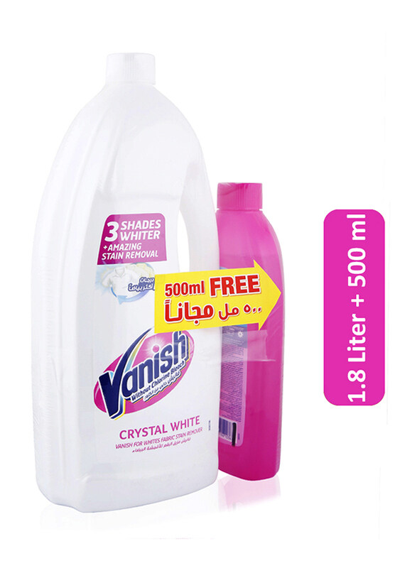 

Vanish Crystal White & Colour Safe Liquid Fabric Stain Remover Set - 1.8 Liter + 500 ml