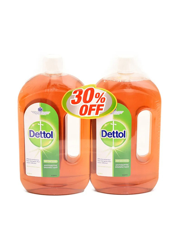 Dettol Anti-Bacterial Antiseptic Disinfectant Liquid, Green/Brown, 2x1 LPters