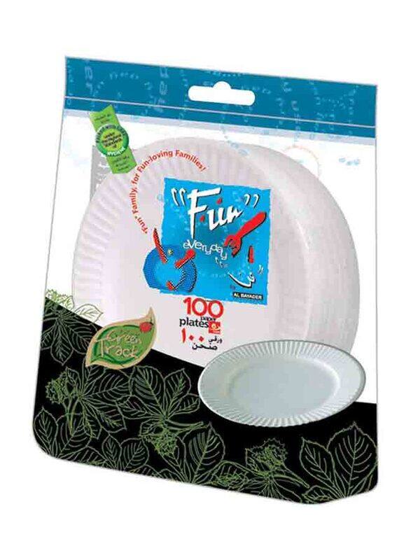 

Fun 100-Piece 9-inch Standard Paper Plate, White