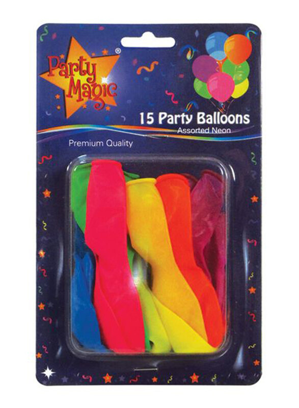 

Party Magic Neon Balloons, 15 Pieces, Assorted Colours