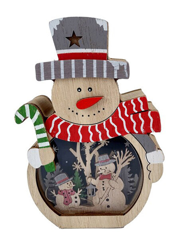 

Party Zone Christms Led Table Decor Snowman, 11 x 16cm, Red/White