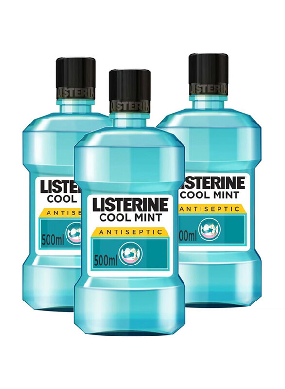 

Listerine Cool Mint Mouthwash, 500ml, 3 Pieces