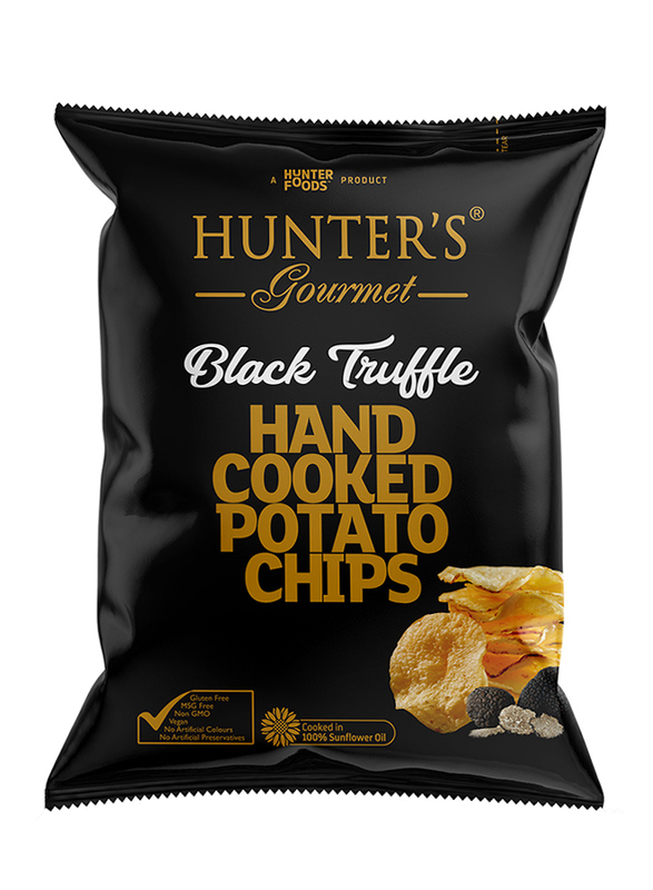 Hunters Sea Salt Black Truffle Hand Cooked Potato Chips, 125g