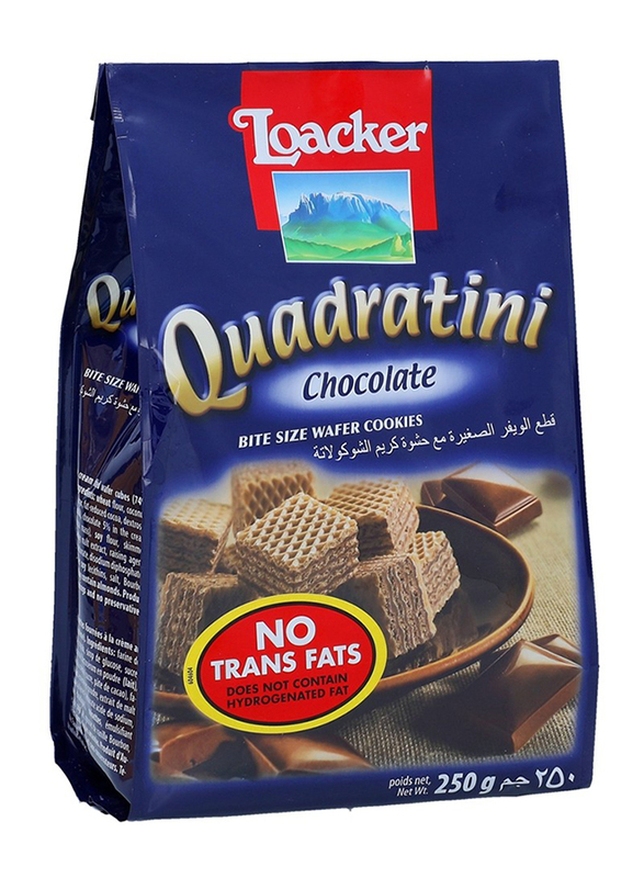 Loacker Quadrating Chocolate Bite Size Wafers Cookies, 250g