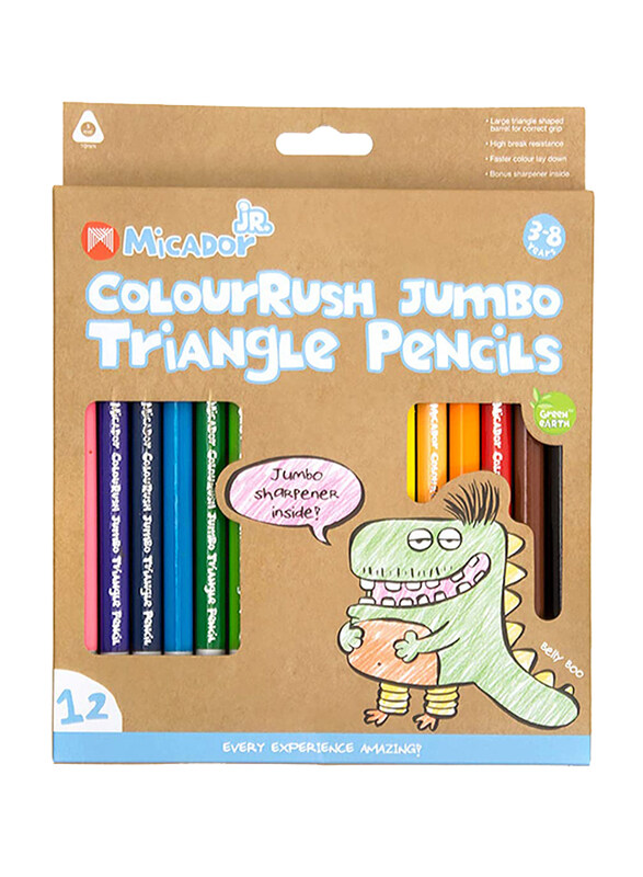 

Micador Colourush Triangle Pencils, 12 Piece, Multicolour