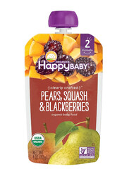 Happy Baby Organic Pears, Squash & Blackberries Baby Puree Food, 113g