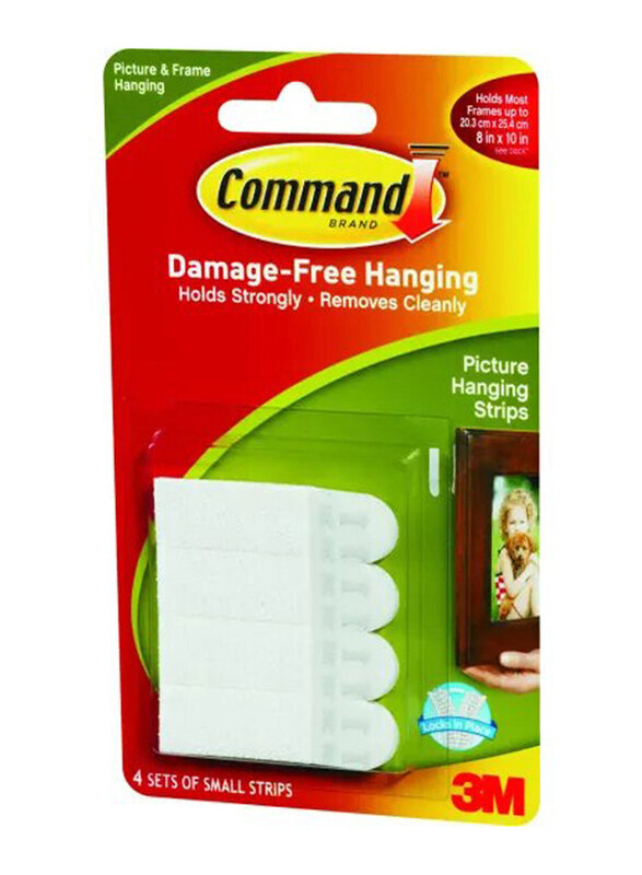 

3M Command Small Picture Hanging Strips, 4 Piece, White
